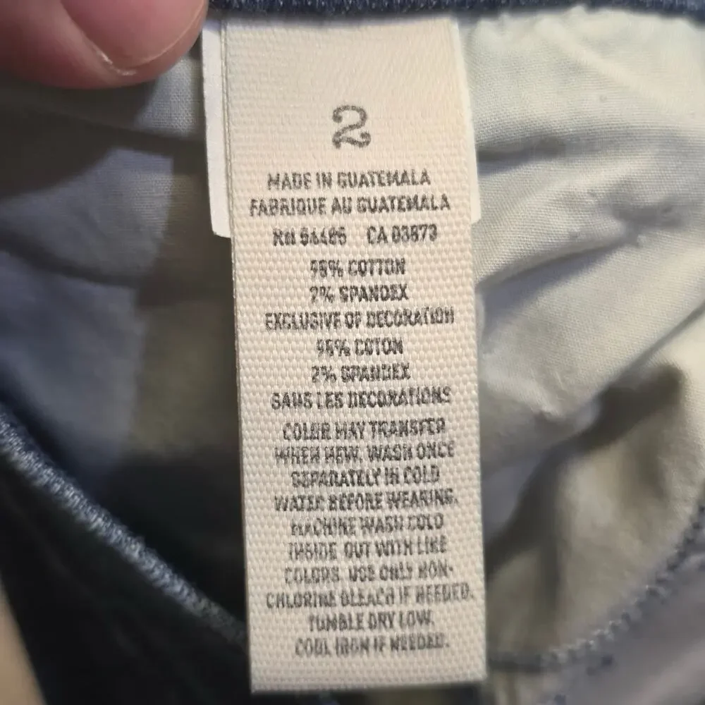 Y2K Indie Sleaze American Eagle Stretch Cuffed Shorts Sz 2 Medium Wash Indigo